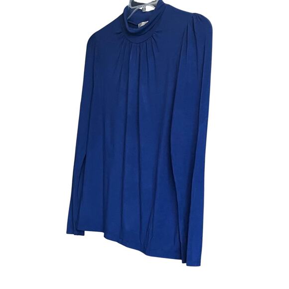 AUGUST SILK OPTIONS LONG SLEEVE TURTLENECK TOP, WOMENS, XL, NAVY BLUE - Picture 4 of 12